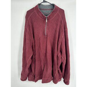 Tommy Bahama Men's Reversible Maroon 1/4‎ Zip Pull over mock neck Size 5XL